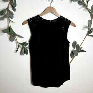 J.Crew Black Lace Shoulder Tank LAST CALL